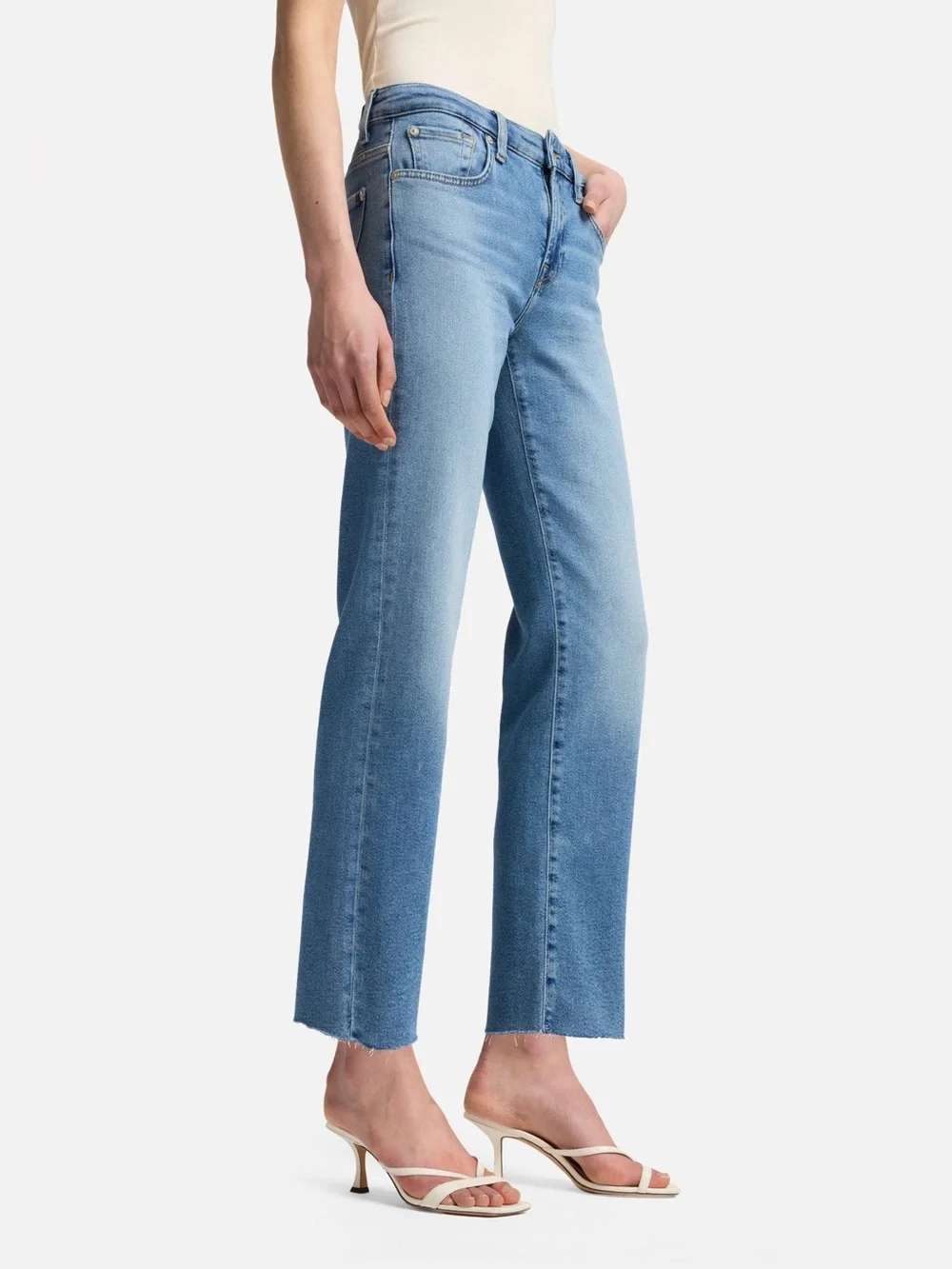 NWT 7 For All Mankind Calie Ankle Straight Jeans in Luxe Vintage, Size 24 - Picture 3 of 12